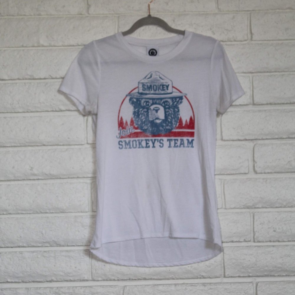 White Smokey Bear Tee